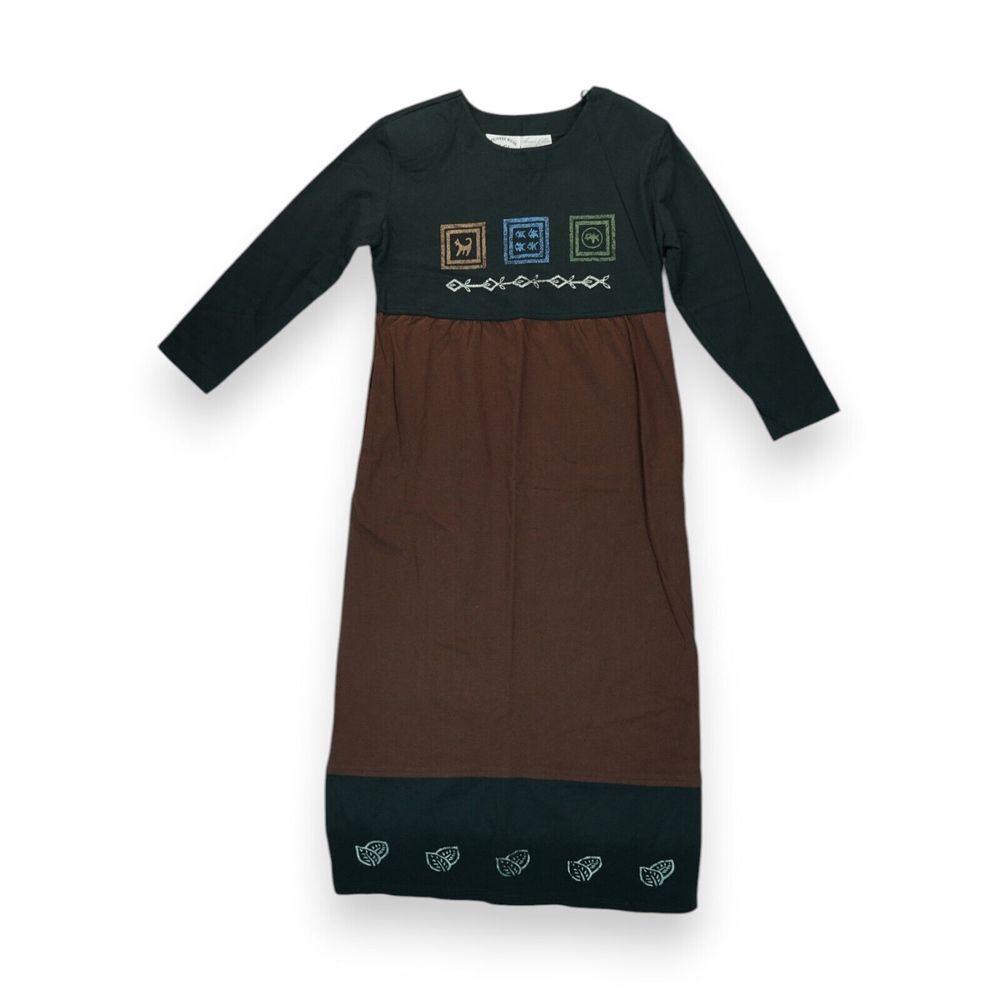 NWT Vintage 2000 Country Wear Casuals Womens Maxi T Shirt Dress 3/4‎ Sleeve Sz S